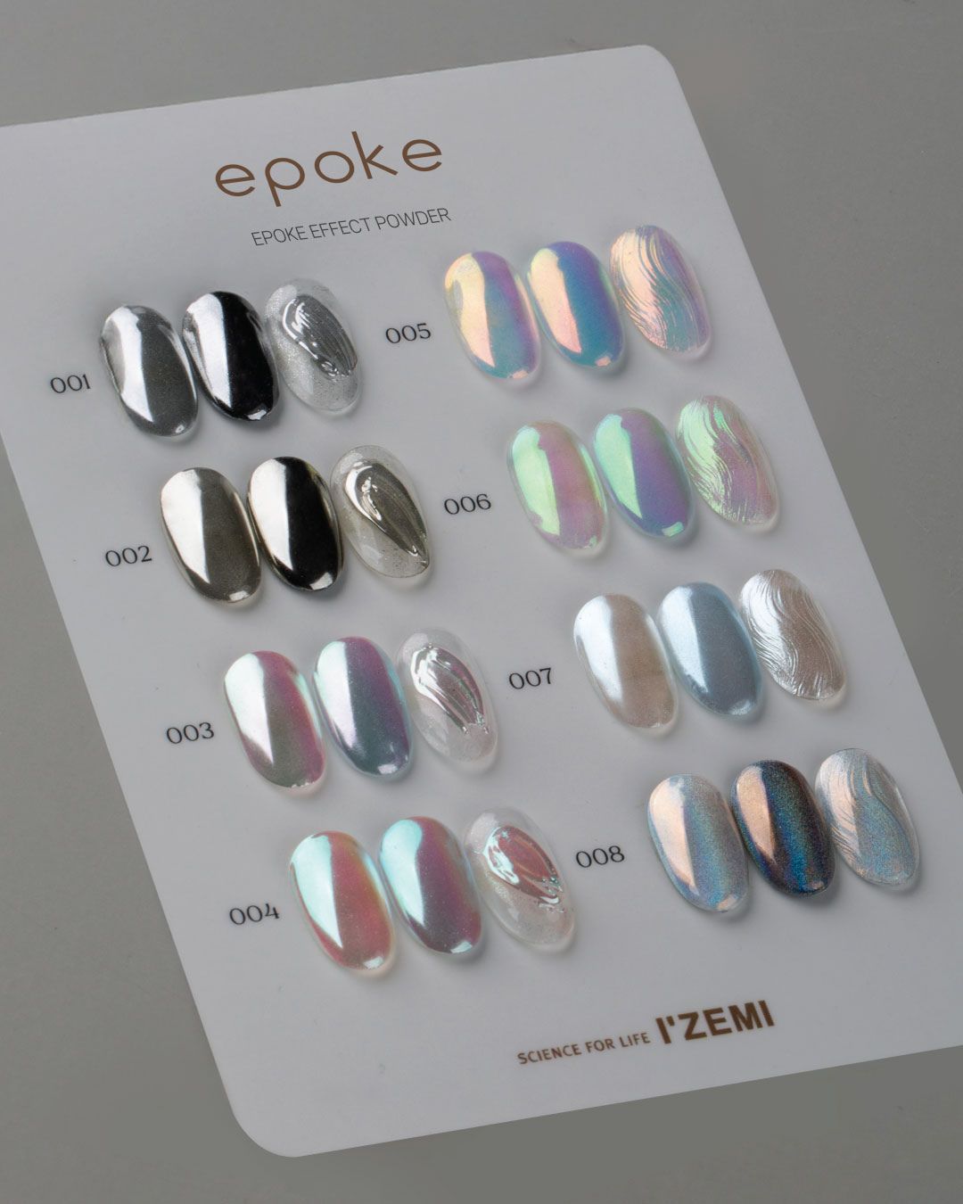izemi Epoke Effect Powder Set (8 Color, Non Wipe Layering&Top)