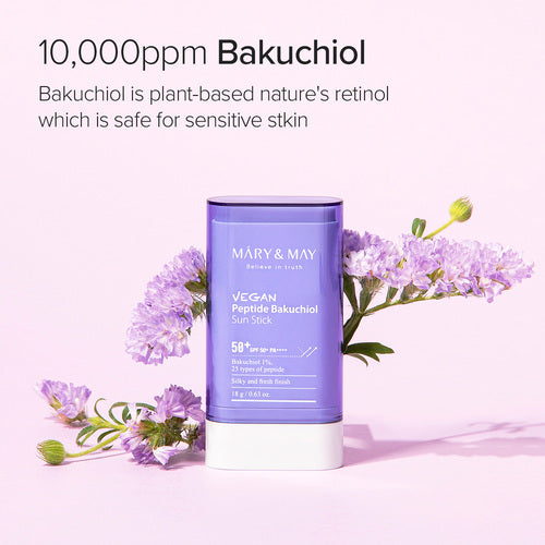 [MARY&MAY] Vegan Peptide Bakuchiol Sun Stick SPF50+ PA++++ 18g