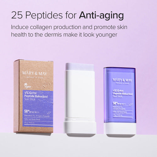 [MARY&MAY] Vegan Peptide Bakuchiol Sun Stick SPF50+ PA++++ 18g