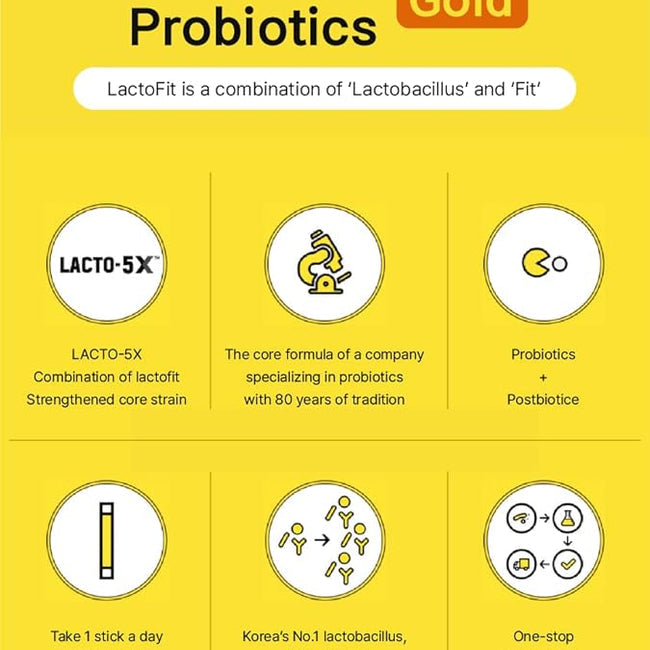 [ChongKunDang] LACTO-FIT ProBiotics Gold – 2g × 50 Sticks
