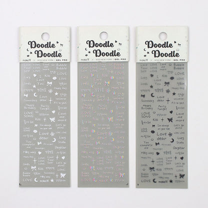 Make.N Doodle Doodle Lettering Stickers - 1