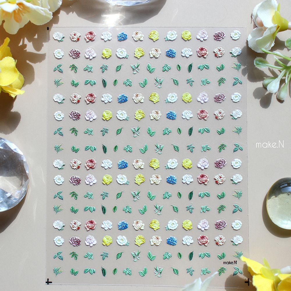 Make.N Embo Rose Daisy Stickers - 3
