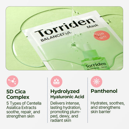 [Torriden] BALANCEFUL Cica Facial Masks (10 sheets)