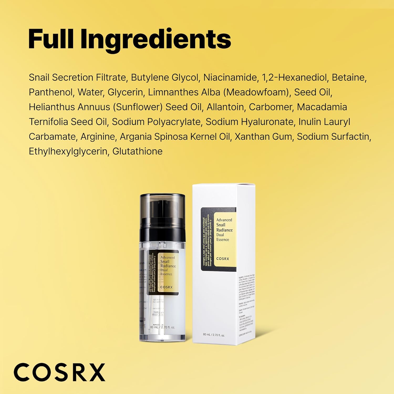 [COSRX] Advanced Snail Radiance Dual Essence 80ml