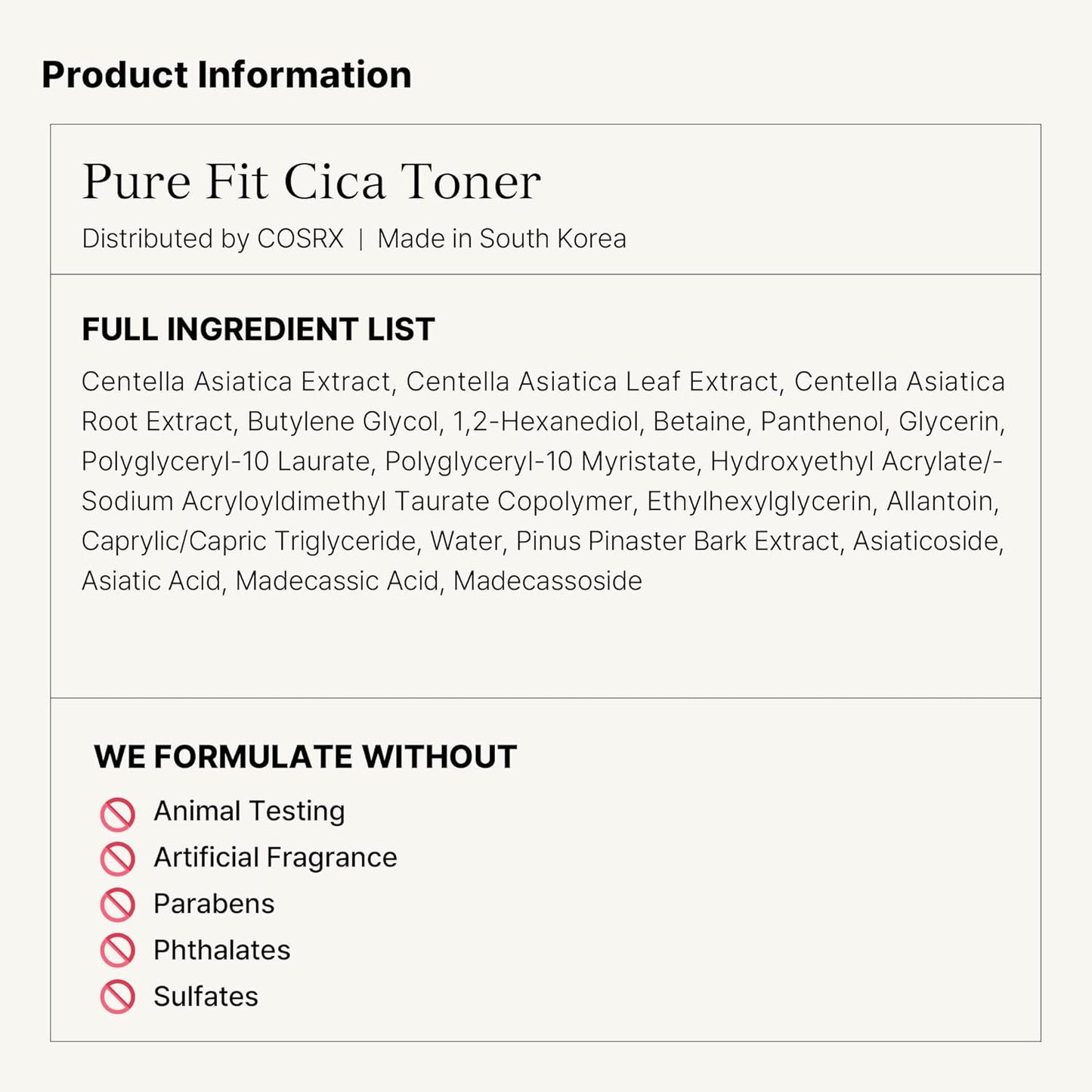 [COSRX] PURE FIT CICA TONER 150ml