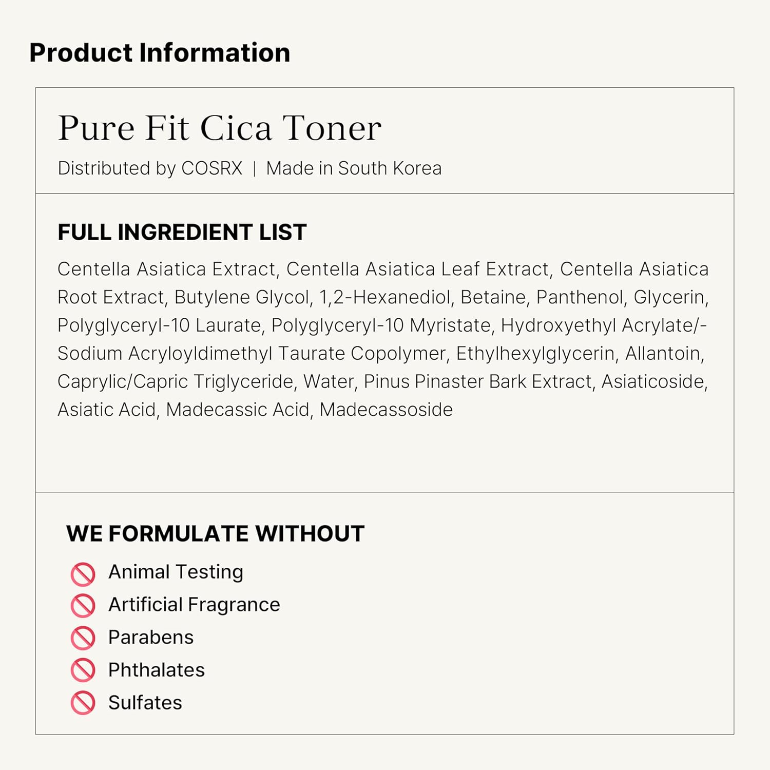 [COSRX] PURE FIT CICA TONER 150ml