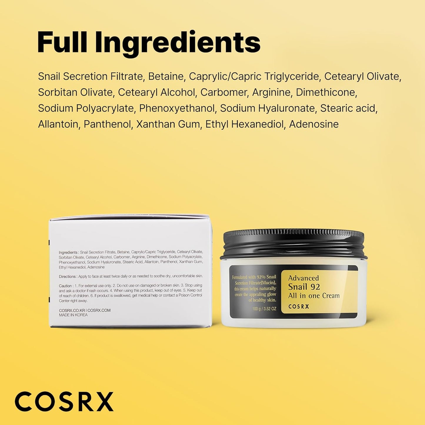 [COSRX] Advanced Snail 92 All in one cream 100ml