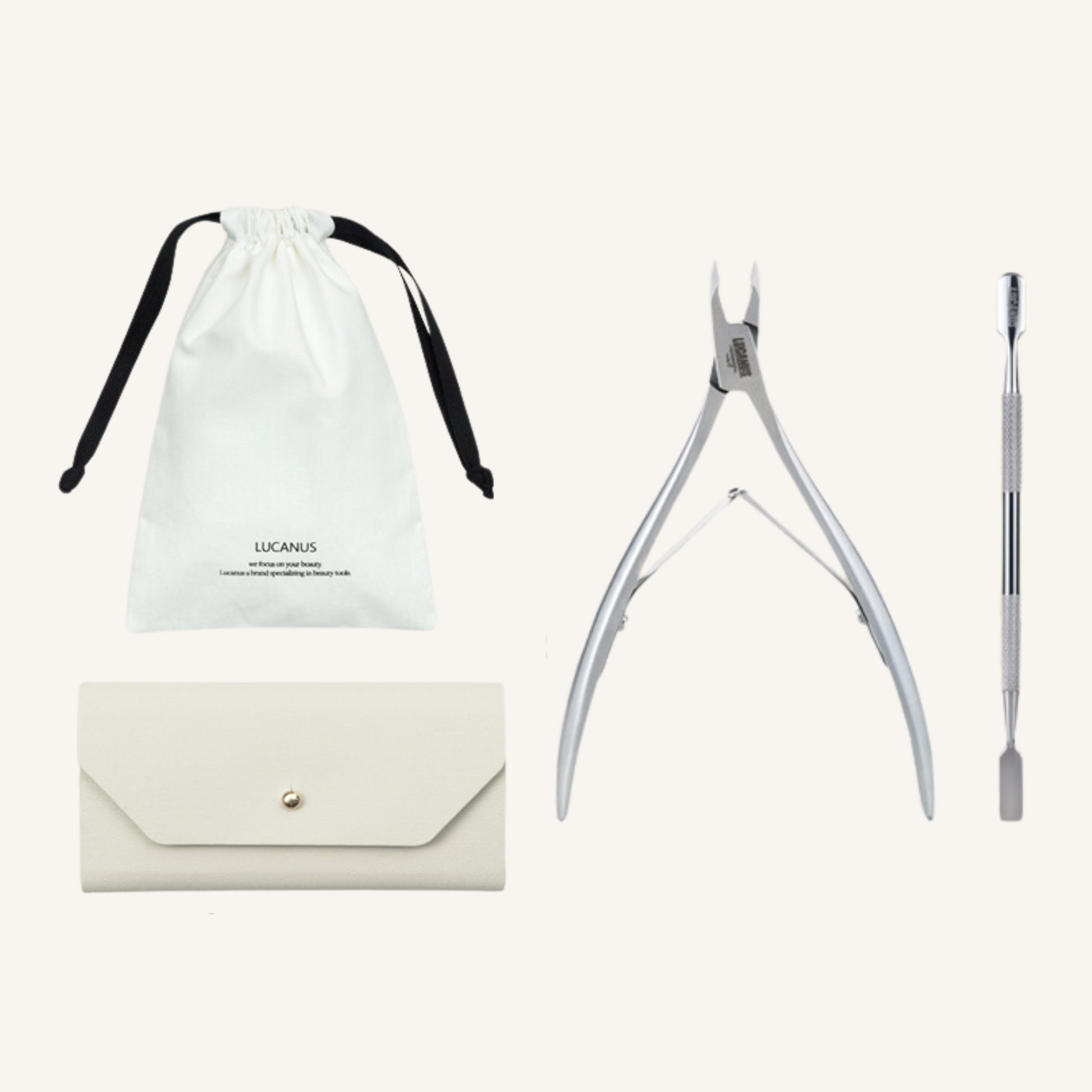 Lucanus Cuticle Trimmer Set (Leather Case + Pouch)