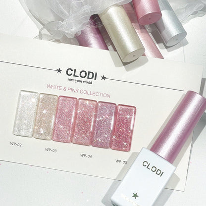 Clodi White & Pink Collection - 6 Glitter Set