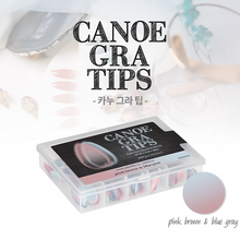 Diami Canoe Gradation Nail Tip - Pink Brown & Blue Gray