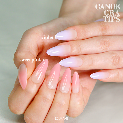 Diami Canoe Gradation Nail Tip - Sweet Pink & Violet