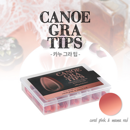 Diami Canoe Gradation Nail Tip -  Coral Pink & Mama Red